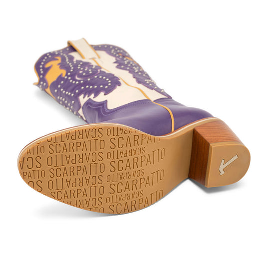 Joaquina violeta y beige