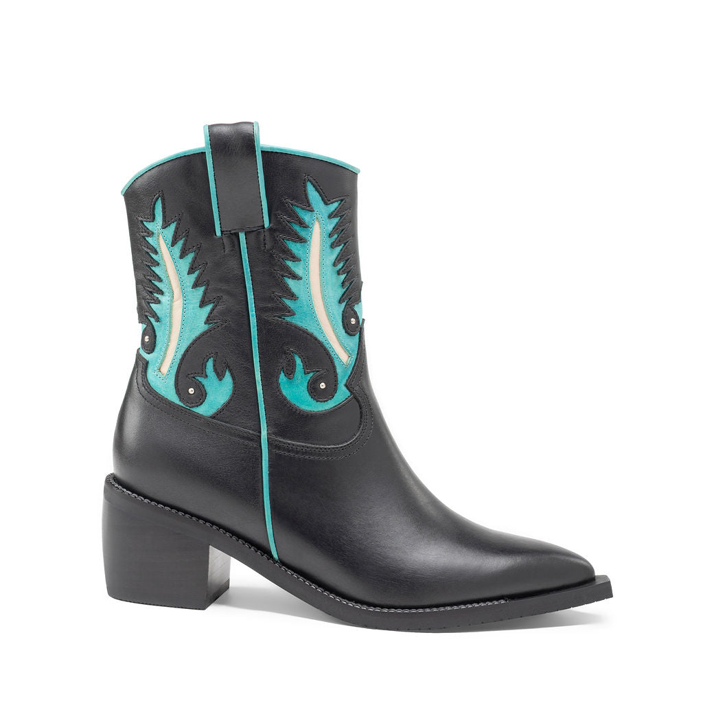 ⁠Agatha negro y turquesa